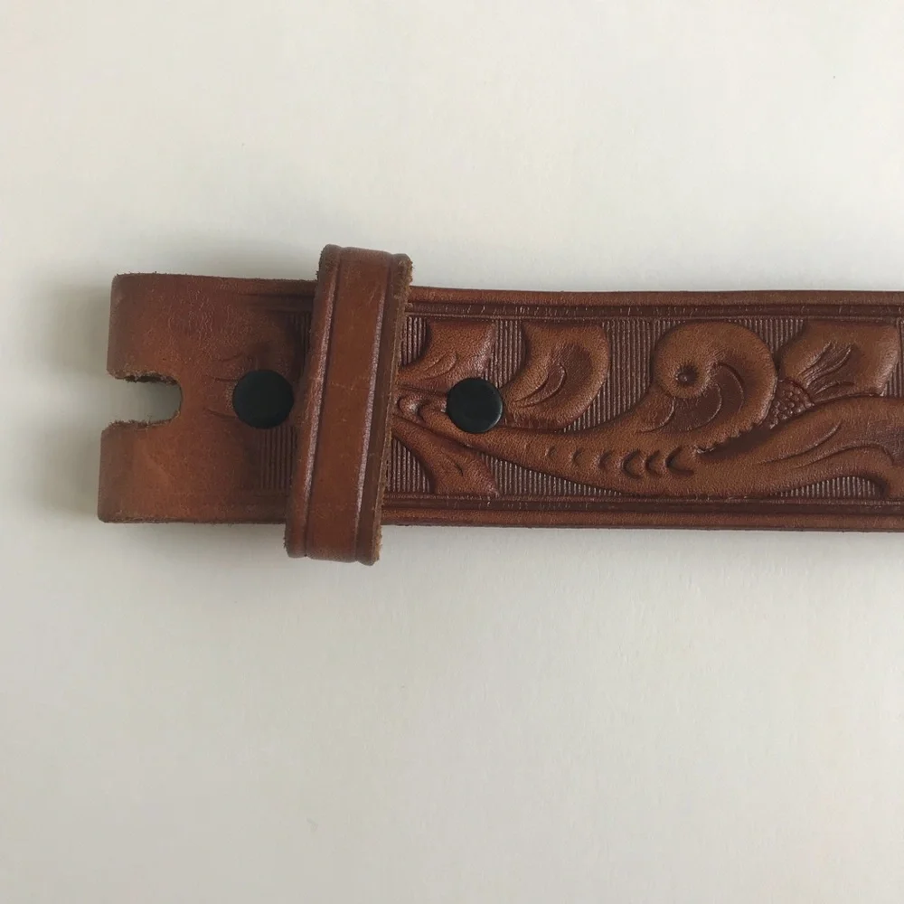 Vintage Tooled Ben Delatour Scout Ranch Belt 30